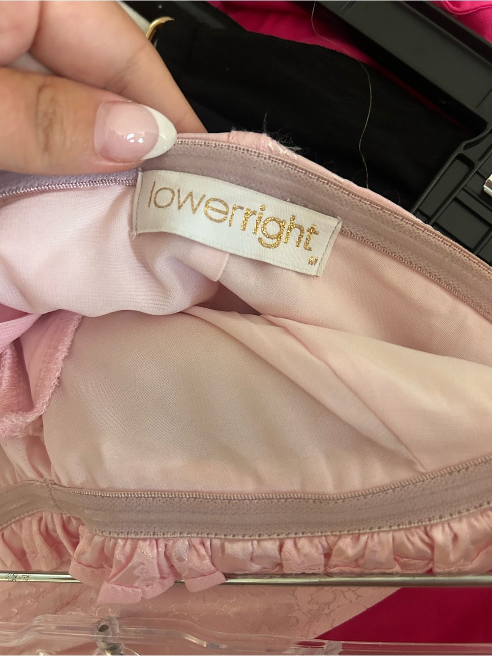 Strapless Pink Ruffle Bustier Romper - Picture 3 of 3